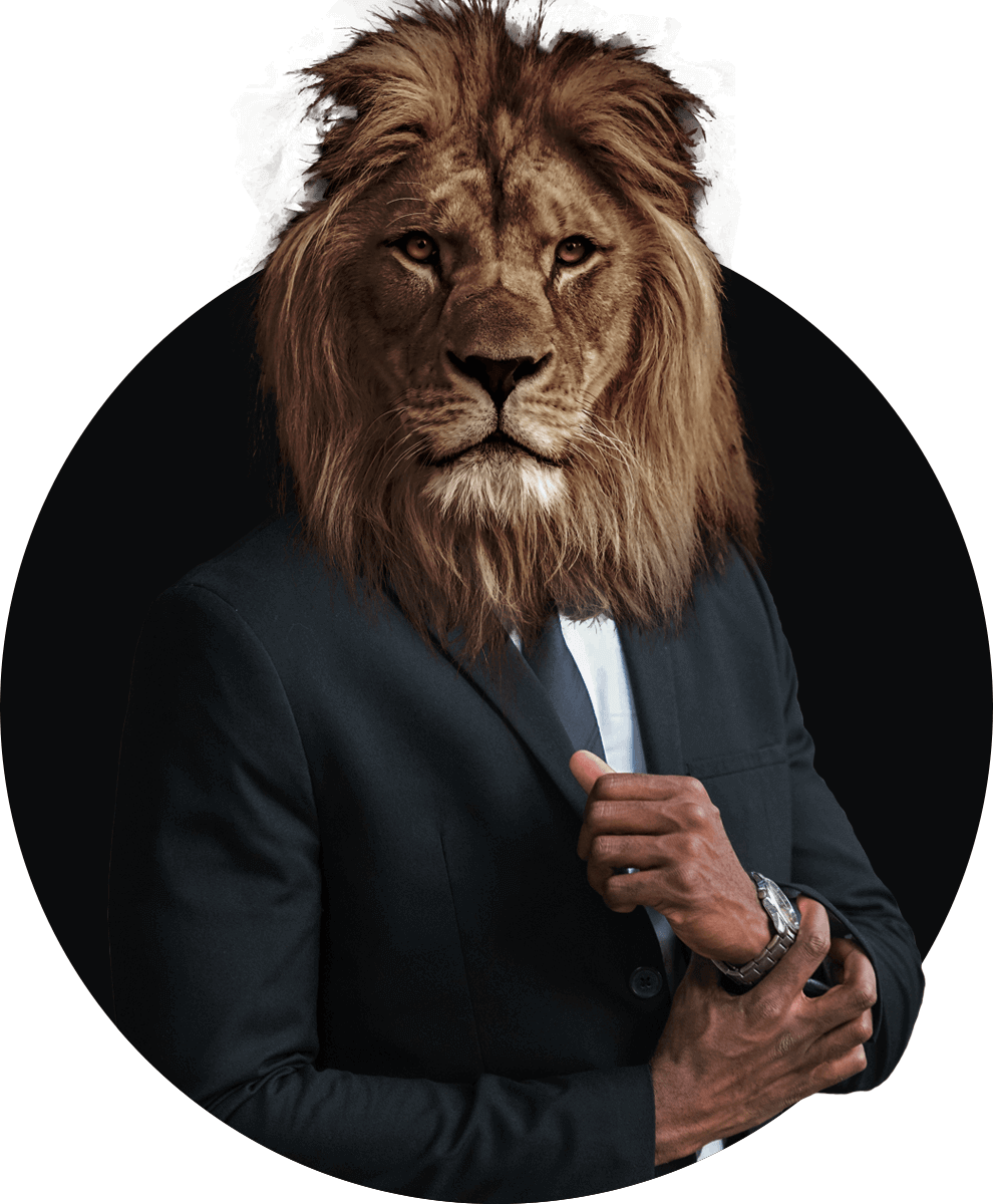 A lion in suit