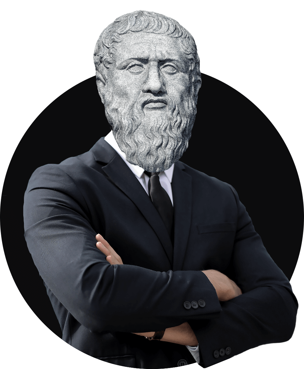 Greek philosopher Plato in suit